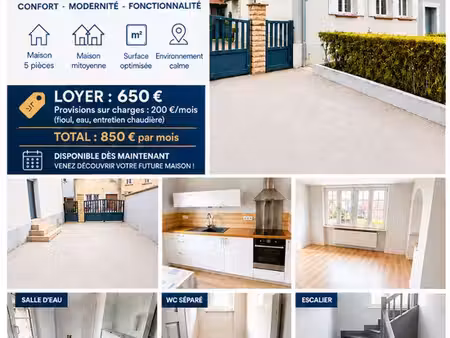 maison mitoyenne à louer