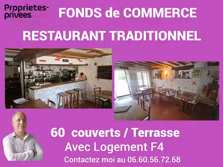 secteur dreux - restaurant traditionnel 100 m² + logement f4