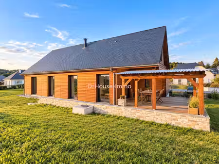 maison ossature bois de plain-pied 113 m² 3 chambres terrain 1 120 m² grand garage lanne-e