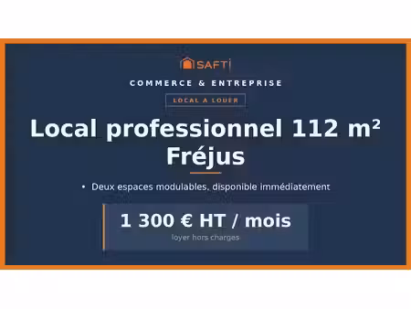 location locaux professionnels 2 pièces 112 m² à frejus (83600)  1 425 €
