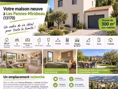 terrain avec maison neuf à vendre