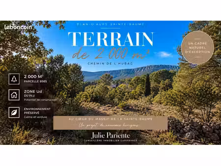 terrain 2 000 m² plan d aups sainte baume