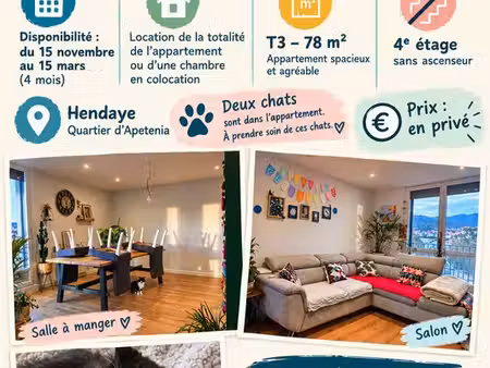 location de mon appartement sur 4 mois