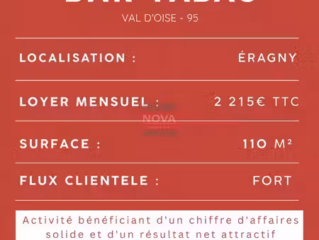 bar  fond de commerce  tabac 110 m² éragny-sur-oise