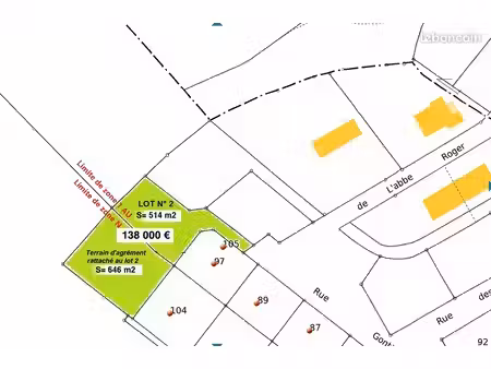 ? terrain constructible viabilisé de 1 160 m² – fontaine-henry