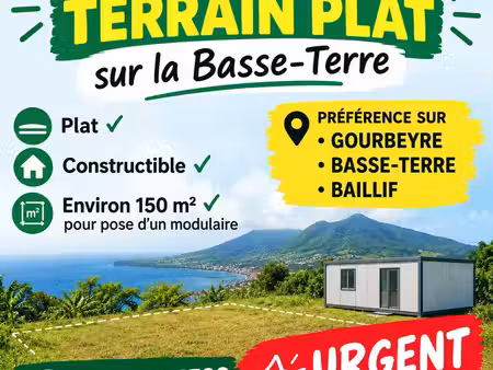 recherche un terrain plat et constructible