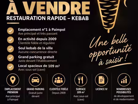 fond de commerce restaurant 109m2