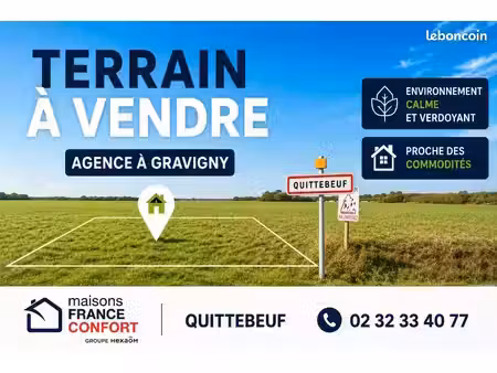 terrain 1 290 m² quittebeuf