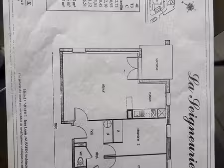appartement t3 rdc de 68m2 avec terrasse + jardin 72m2 + double garage fermé