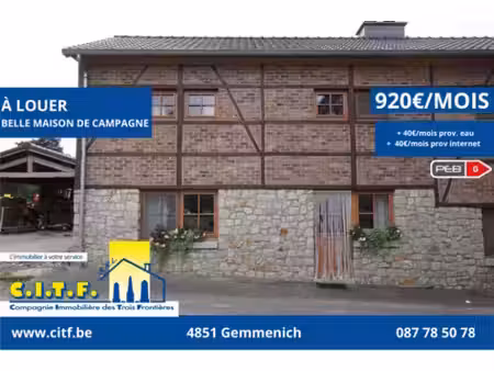 maison à louer à bammersweide 12 gemmenich (vbe76102)