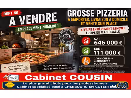 fonds de commerce pizzeria cherbourg en cotentin