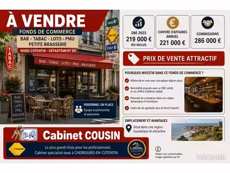 fonds de commerce tabac  brasserie  fdj 130 m²