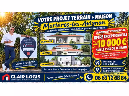 terrain avec maison neuf à vendre