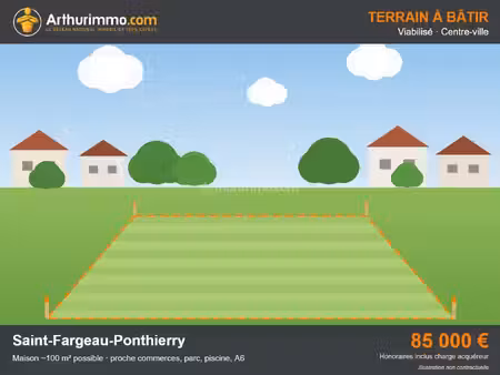 centre-ville de saint-fargeau-ponthierry : terrain viabilisé de 241 m²