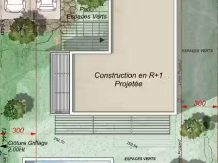 terrain constructible - 425m2 - 20 % emprise au sol - plat - calme