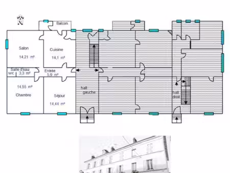 vente lons-le-saunier (39)  appartement loué type 3 de 68.40 m² avec balcon  cave  grenier