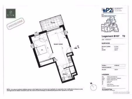 appartement 2 pièces 41 m²