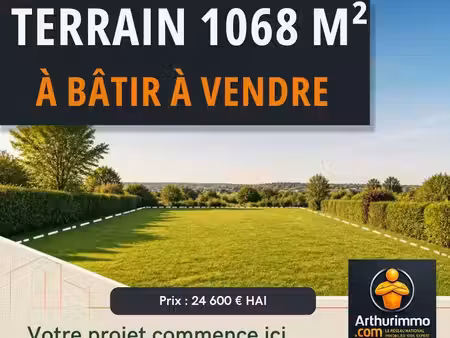 vente terrain 1068 m2 à mondrepuis