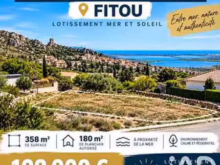 vente terrain à fitou (11510) : à vendre / 358m² fitou