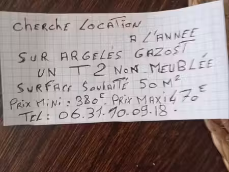cherche location t2 sur argelès gazost prix.460/480 minimum