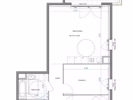 t3 meublé neuf 63 m²  terrasse et double parking – échirolles  400 m hôpital sud