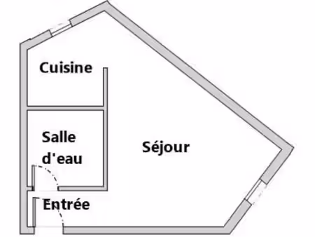 t1 meublé 22 5 m² traversant - parking - proche bus