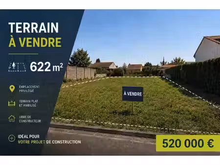 vente terrain  622.00m²  noisy
