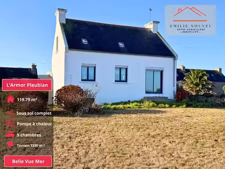 maison à vendre à pleubian  119 79 m²  5 chambres  vue mer   près du sillon de talbert
