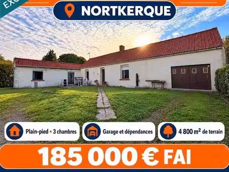 vente maison 5 pièces 129 m² à nortkerque (62370)  185 000 €