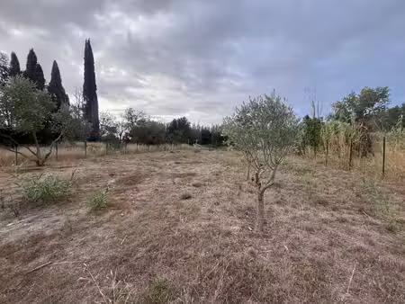 magnifique terrain non constructible de 882 m²  plat et clôturé avec forage entre rivesalt