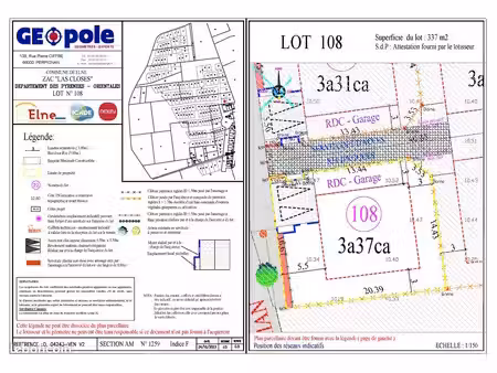 terrain 337 m2 elne