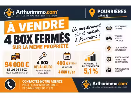 investissement – lot de 4 box fermés