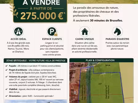terrain constructible 8700m² anderlues - vue panoramique