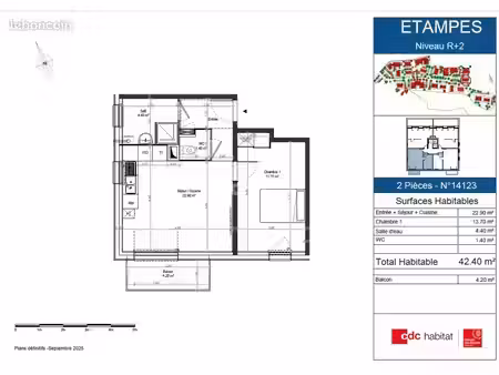 appartement 2 pièces 42 m²