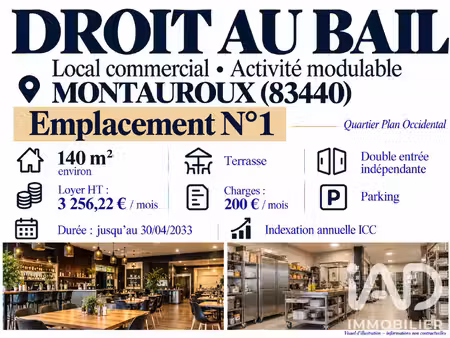 vente local commercial 140 m²