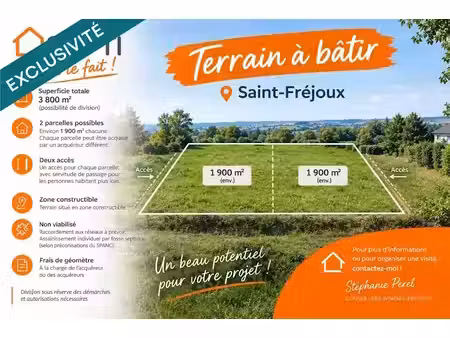 vente terrain à batir 3800 m² à saint-fréjoux (19200)  62 000 €