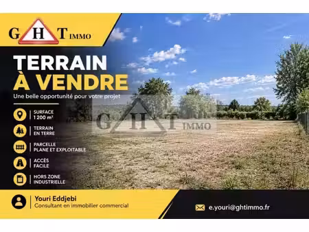 vente terrain creil 60100 1200m²