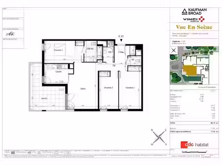 location appartement 4 pièces 88 m² à meudon (92190)  2 199 €