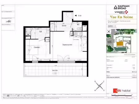 location appartement 2 pièces 51 m² à meudon (92190)  1 518 €