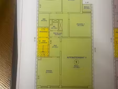 appartement 3 chambres avec garage  ascenseur et balcon