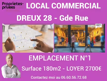 dreux 28 - local commercial 180 m2 - emplacement n°1