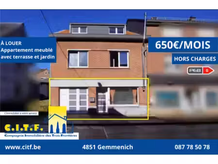rez-de-chaussée à louer à rue césar franck 44 plombières (vbe77444)