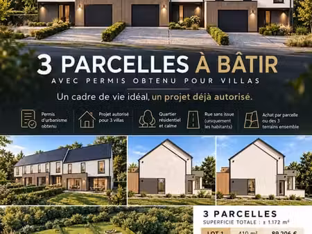 terrains constructibles 1172m² avec permis villas