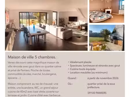 location maison de ville 5 chambres
