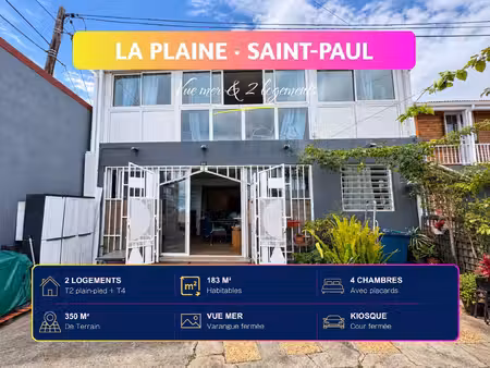 affaire en or & vue mer — maison 183 m²  2 logements  4 chamb
