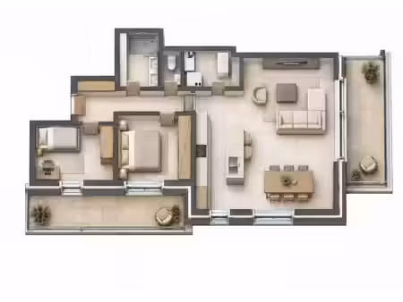charmant appartement spacieux avec 2 chambres  carport et 2