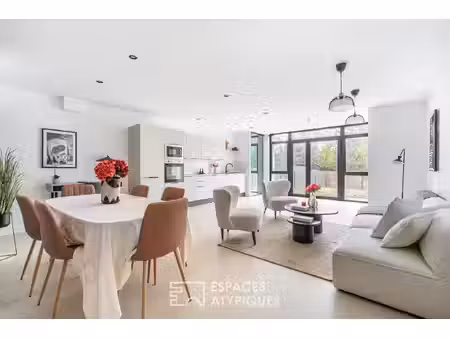 appartement type loft rénové contemporain avec jardin privatif