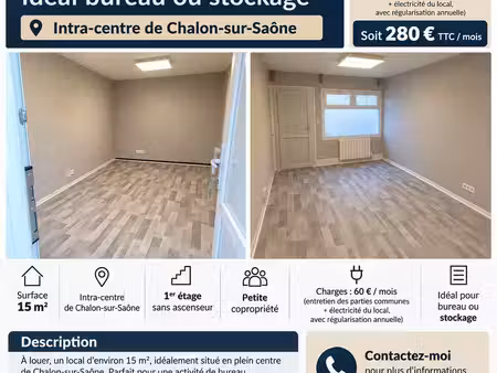 local 15 m2 chalon centre