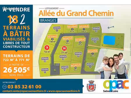 terrain 723 m² branges