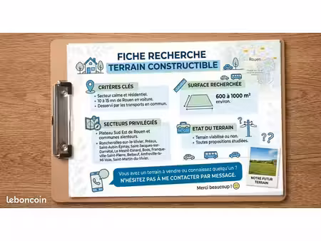 recherche terrain à bâtir près de rouen